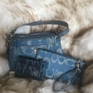 Coach Hamptons Blue Purse Set